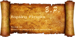 Bogdány Piroska névjegykártya