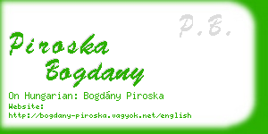 piroska bogdany business card