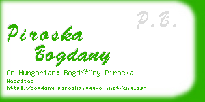 piroska bogdany business card